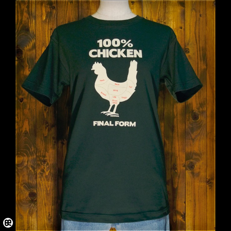 チキン : フォレストグリーン：Tシャツ
