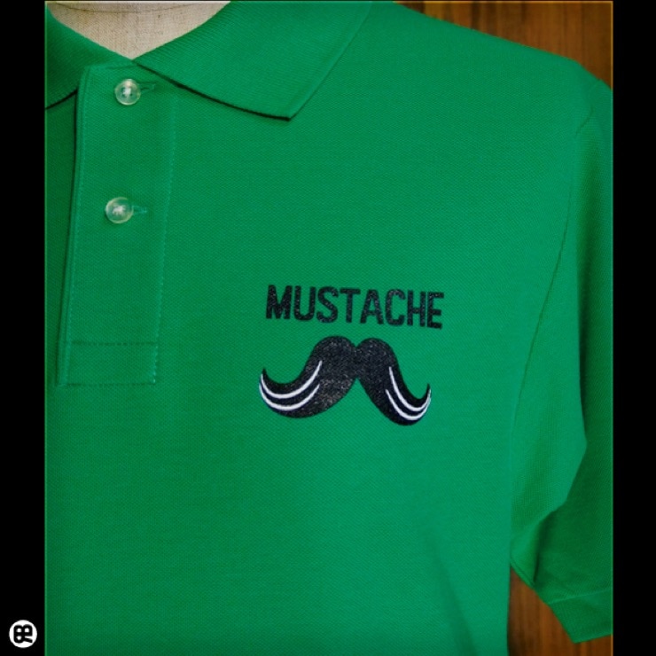 ポロシャツ：MUSTACHE : ブライトグリーン