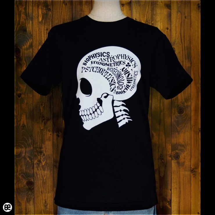 サイドスカル : ディープブラック：Tシャツ