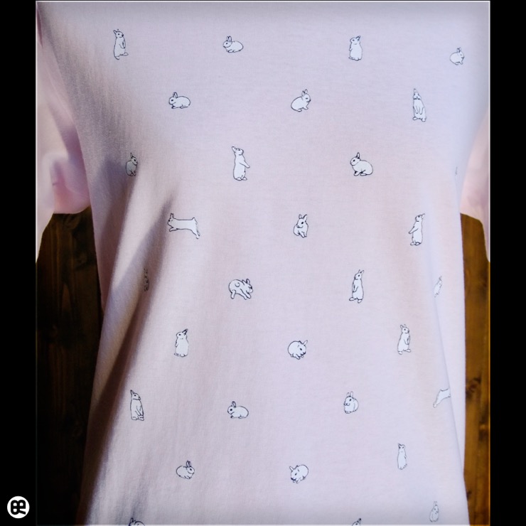 うさぎDots：フロストピンク：Tシャツ