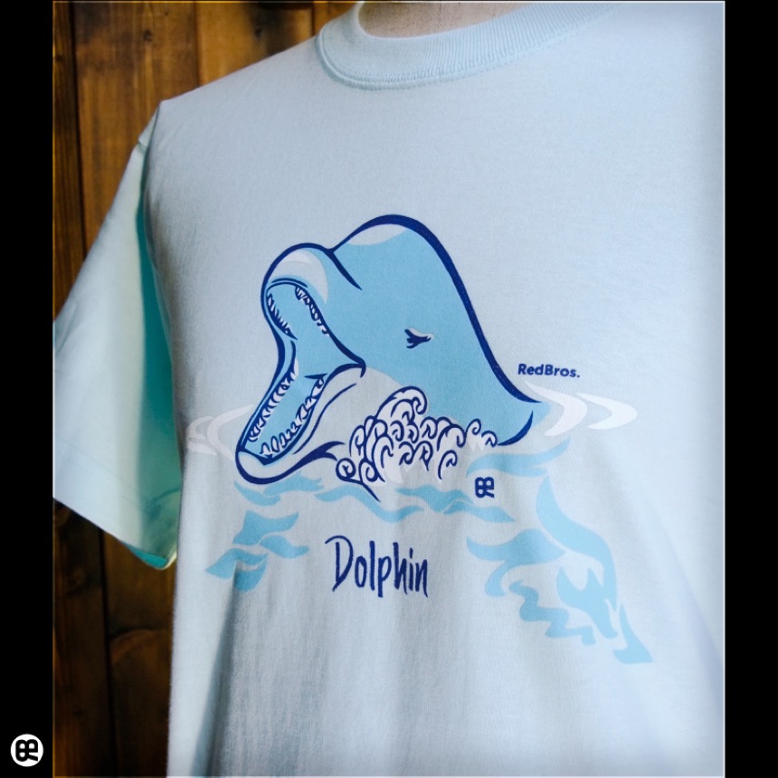 ドルフィン：アクアブルー：Tシャツ
