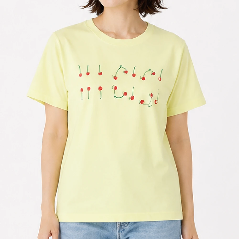 さくらんぼ：レモンイエロー：Tシャツ