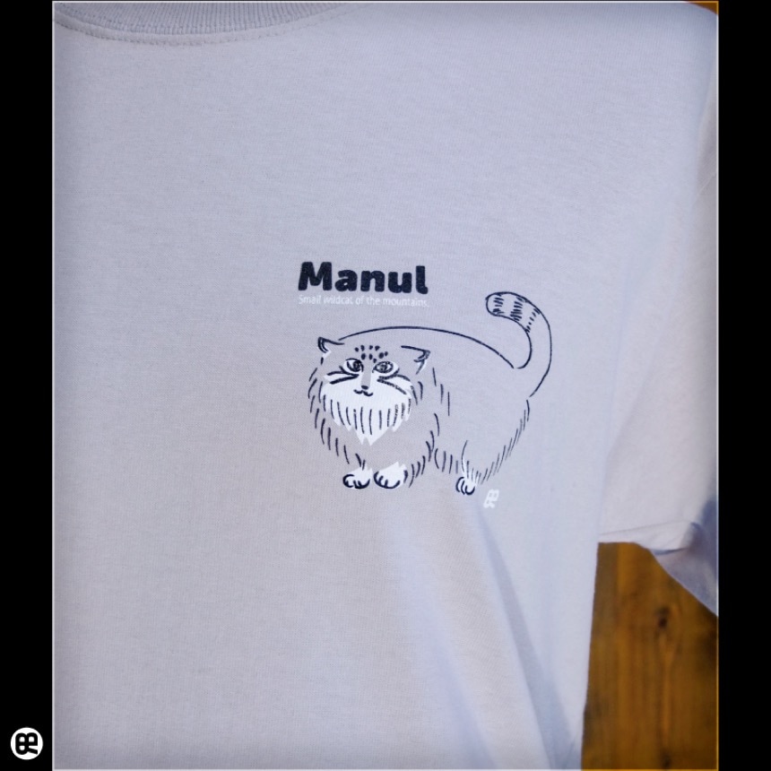 マヌルネコ：シルバーグレー：Tシャツ