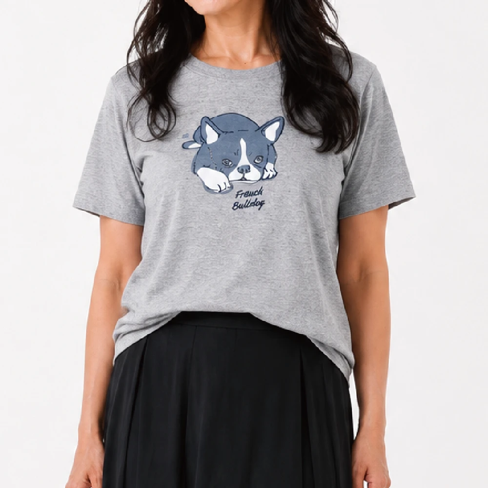 フレンチブル：ヘザーグレー：Tシャツ