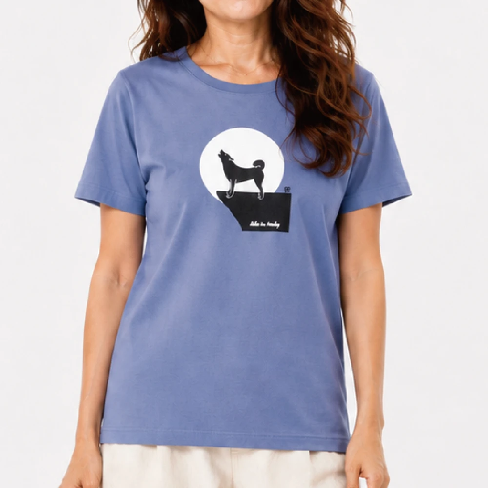 柴犬の遠吠え：スレート：Tシャツ