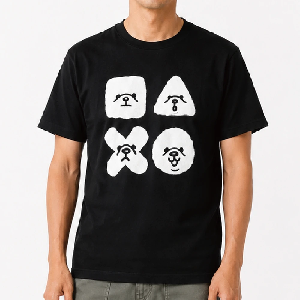 ふわぴこ：ブラック：Tシャツ