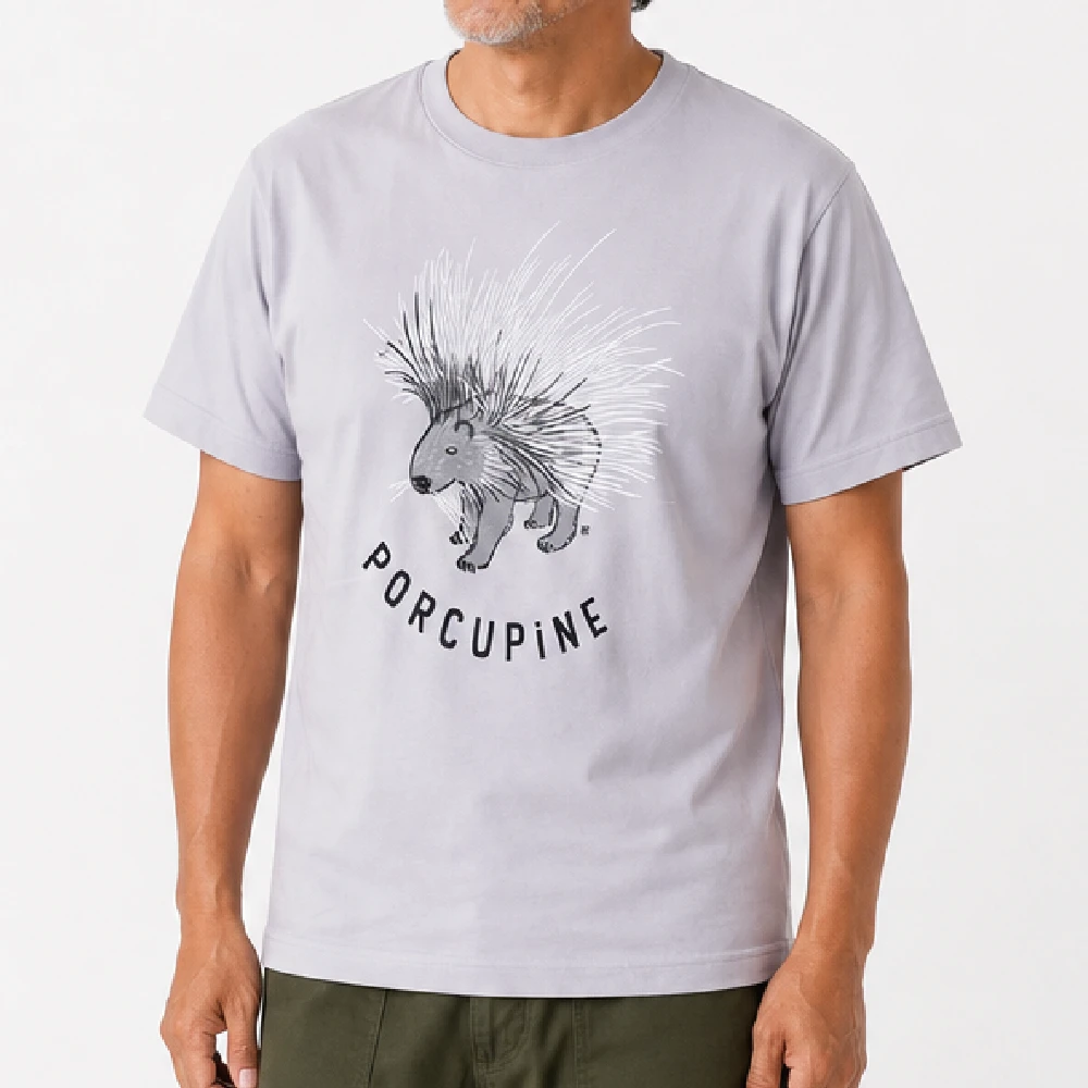 ヤマアラシ：シルバーグレー：Tシャツ