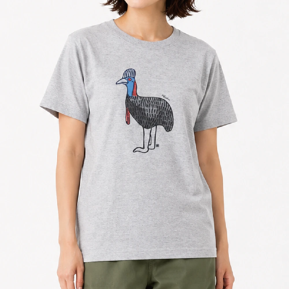 ヒクイドリ：ヘザーグレー：Tシャツ
