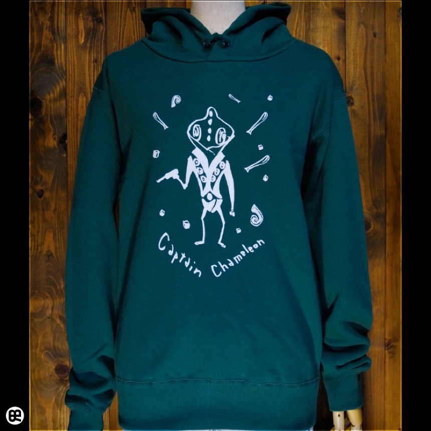 プルパーカー：ポケットレス10oz：CaptainChameleon：アイビーグリーン