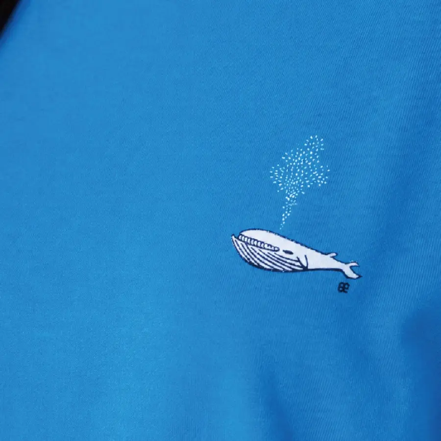 シロナガス：ターコイズブルー：Tシャツ