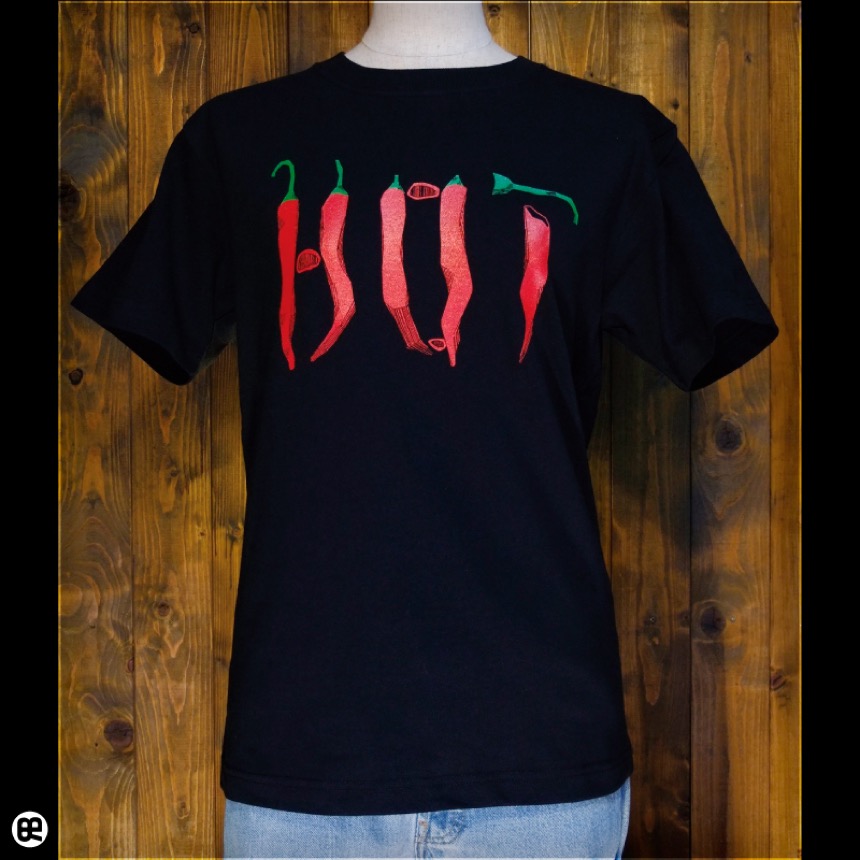 HOT!!!：ブラック：Tシャツ
