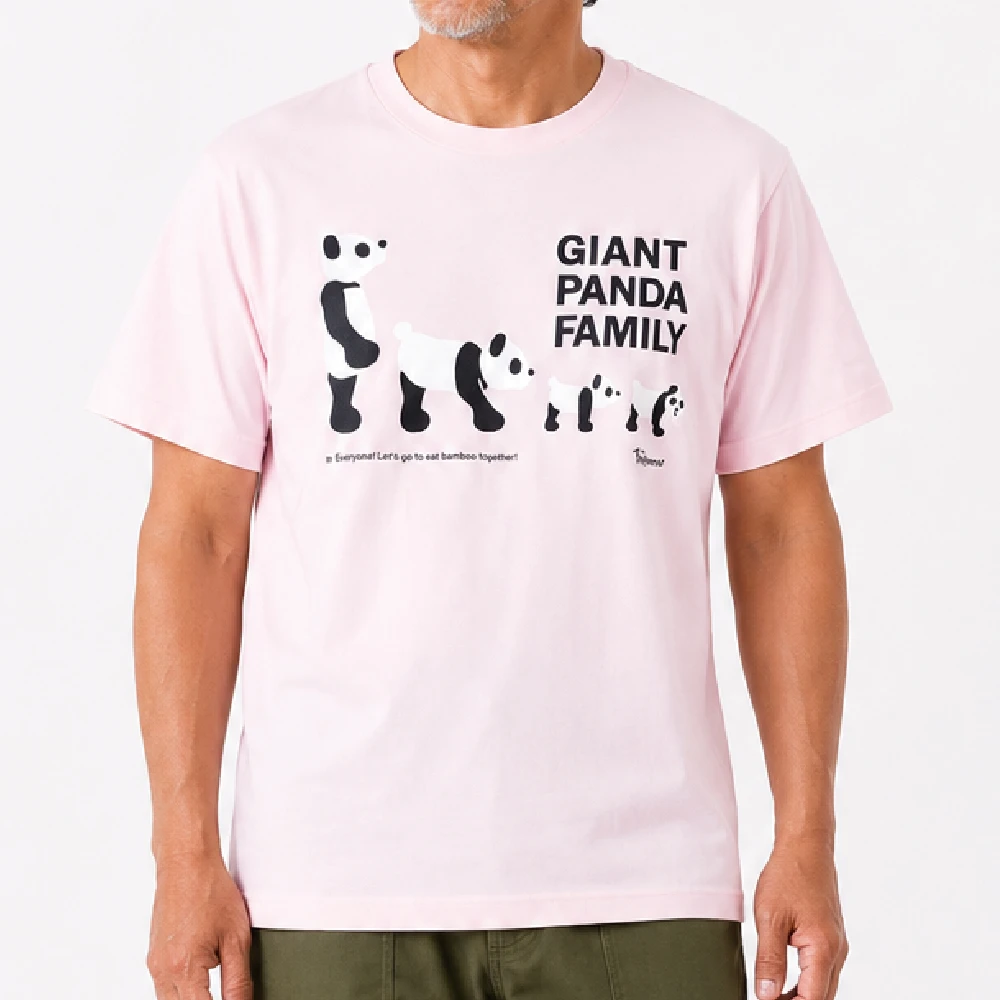 パンダファミリー：フロストピンク：Tシャツ