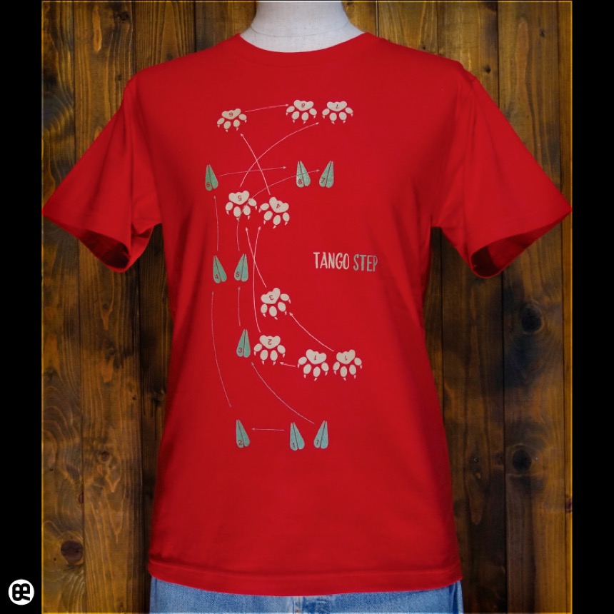 ペアステップ：ガーネットレッド：Ｔシャツ