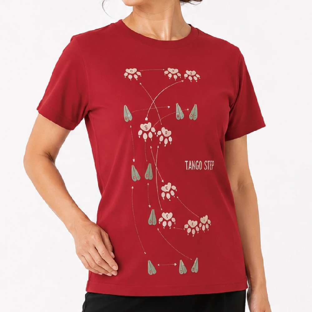 ペアステップ：ガーネットレッド：Ｔシャツ
