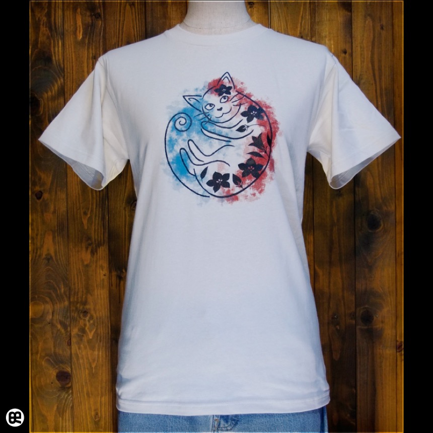化け猫：ライトベージュ：Ｔシャツ