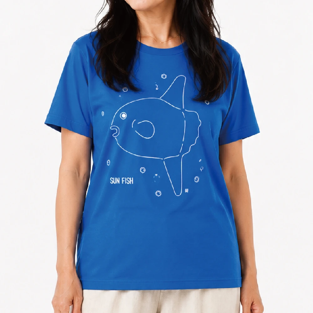 SUN FISH：ミディアムブルー：Ｔシャツ