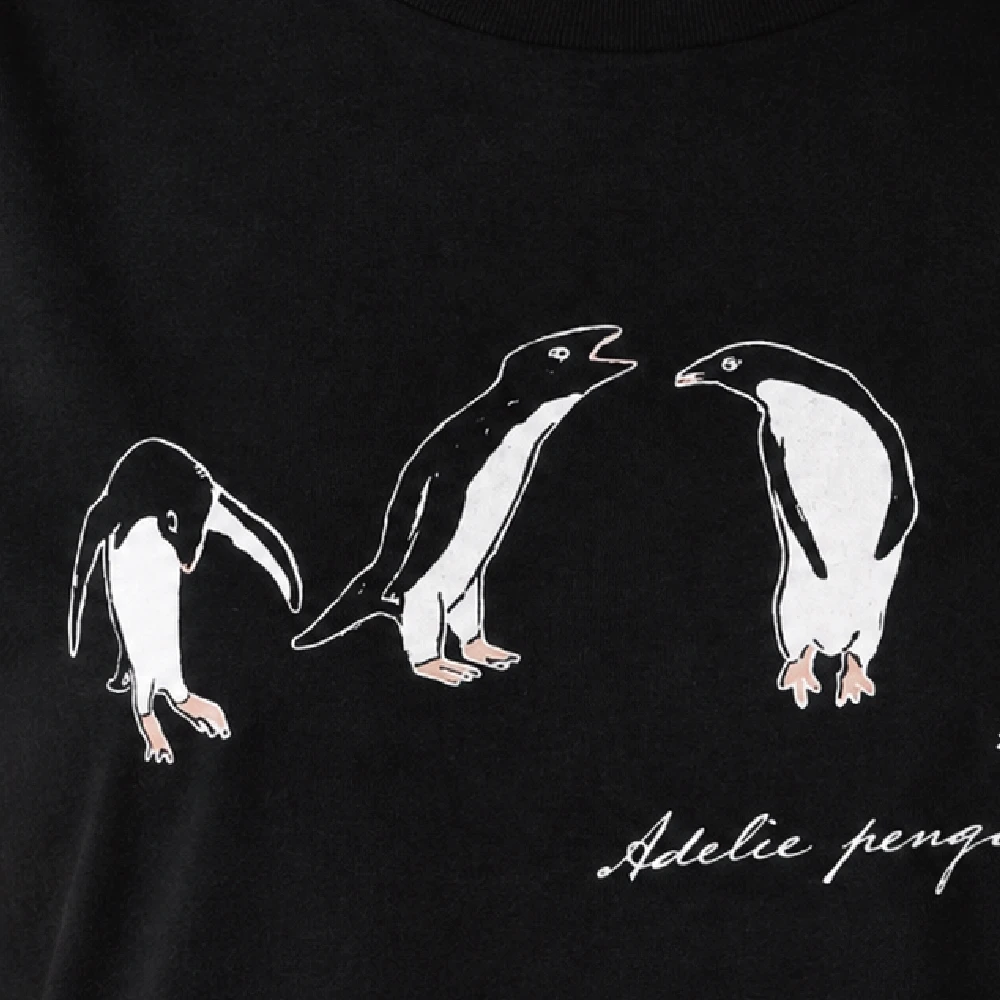 アデリー：ブラック：Ｔシャツ