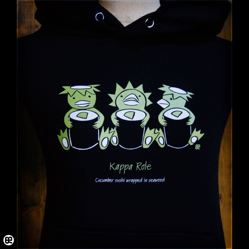 プルパーカー：厚地10oz：かっぱ：ブラック