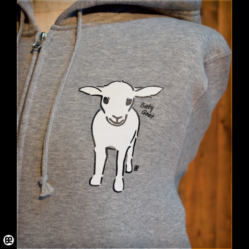 ジップパーカー：厚地裏起毛：Baby Goat：ヘザーグレー