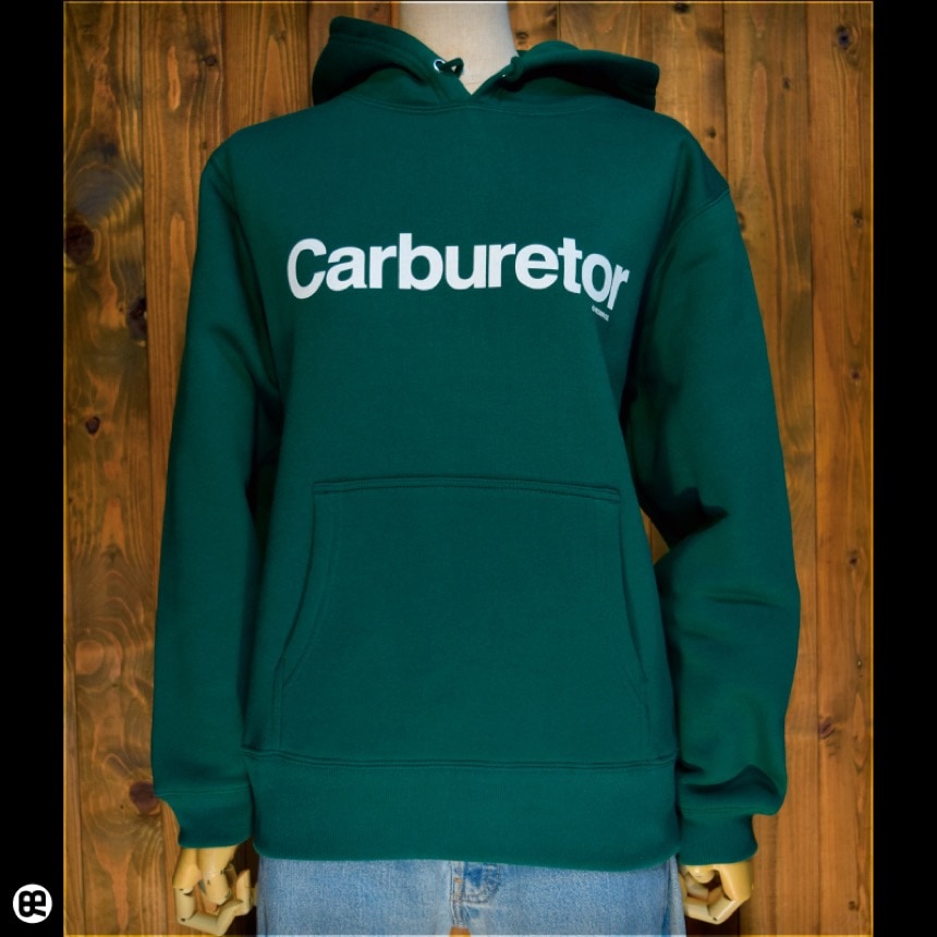 プルパーカー：厚地裏起毛：Carburetor：アイビーグリーン