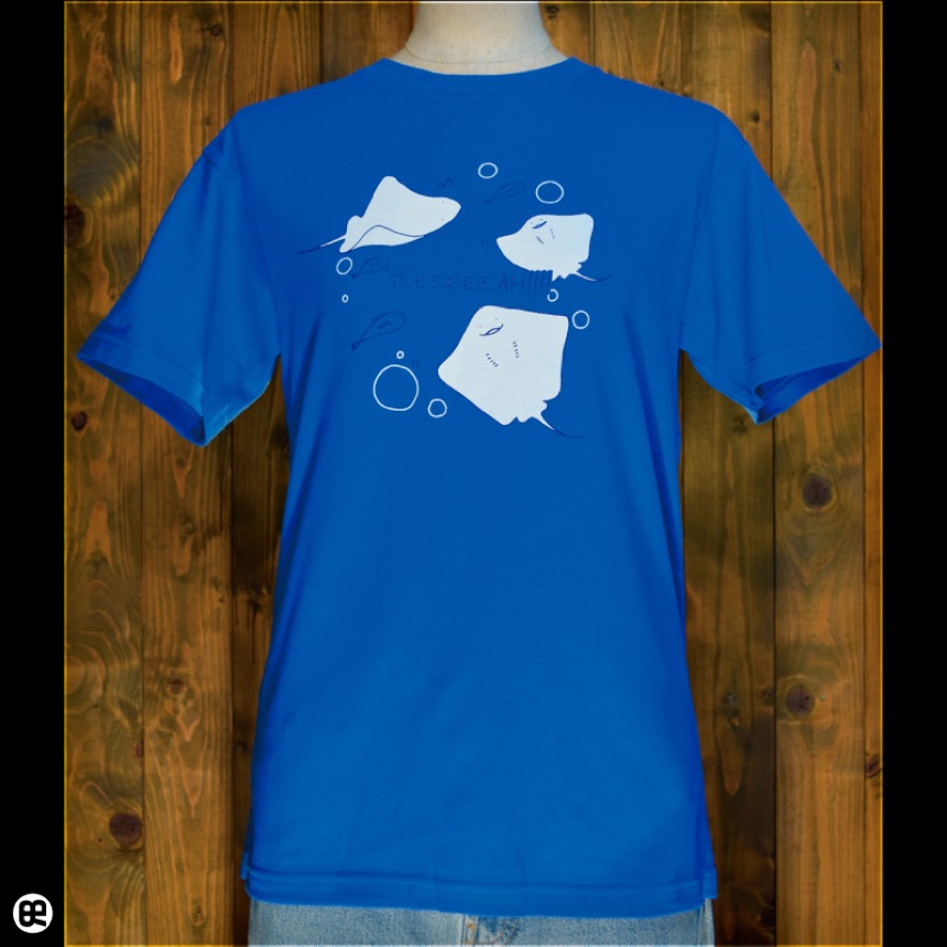 いエーイ！：ミディアムブルー：Tシャツ