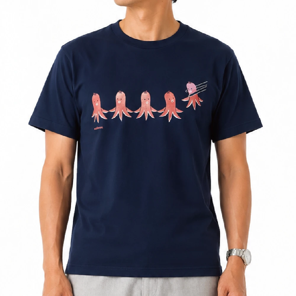 タコさんウインナー：ネイビー：Tシャツ