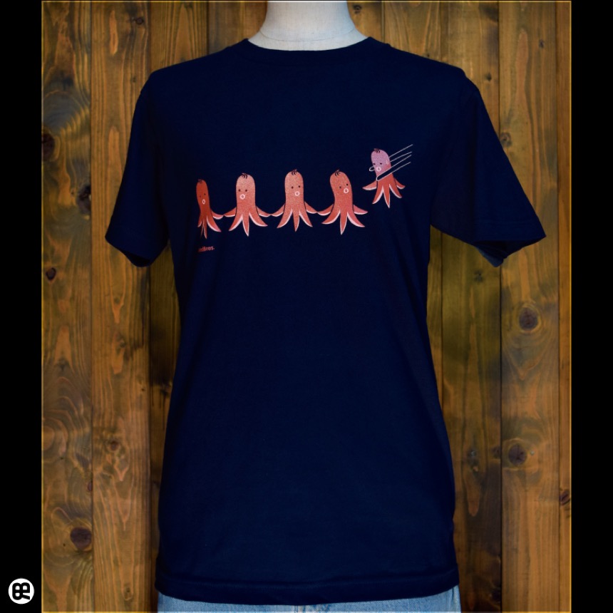 タコさんウインナー：ネイビー：Tシャツ