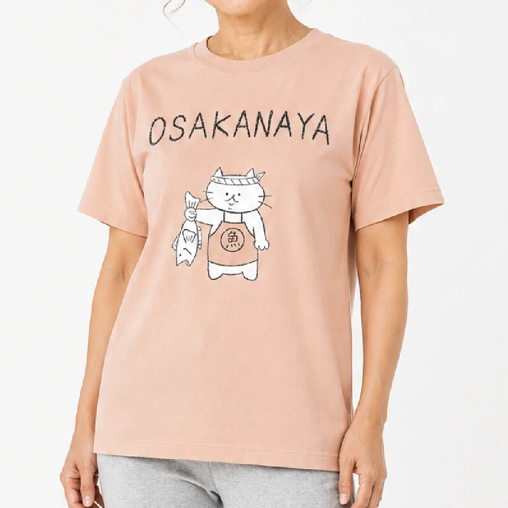 お魚屋：ダスティピンク：Tシャツ