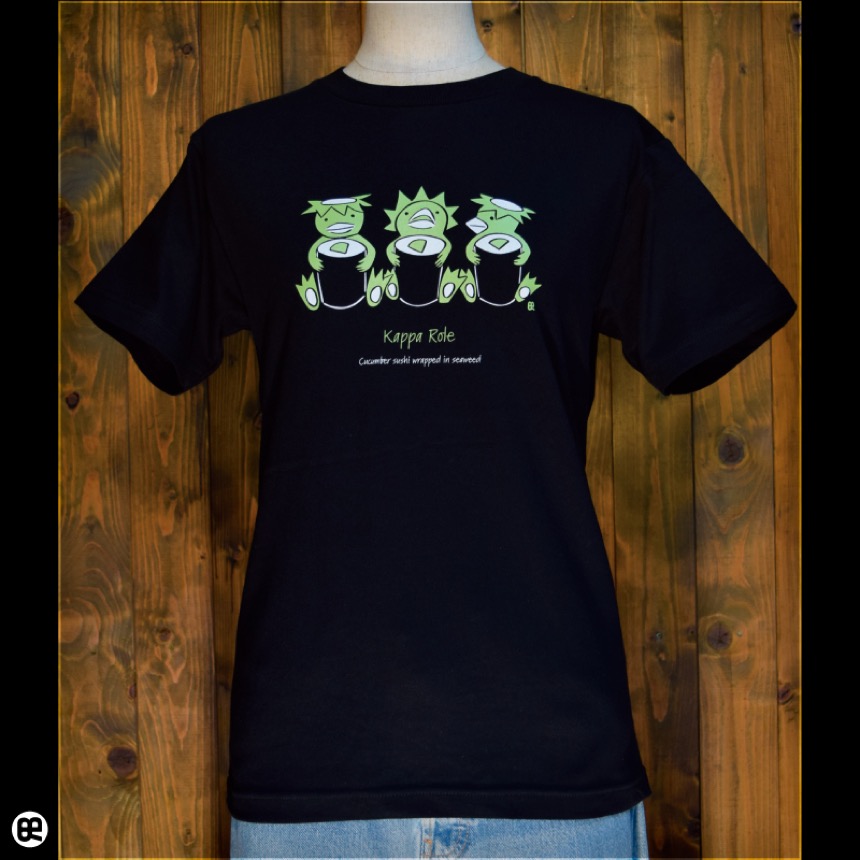 かっぱ：ブラック：Tシャツ