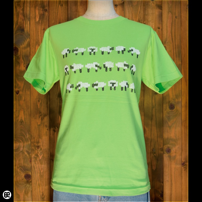 羊ウール：ライトグリーン：Tシャツ