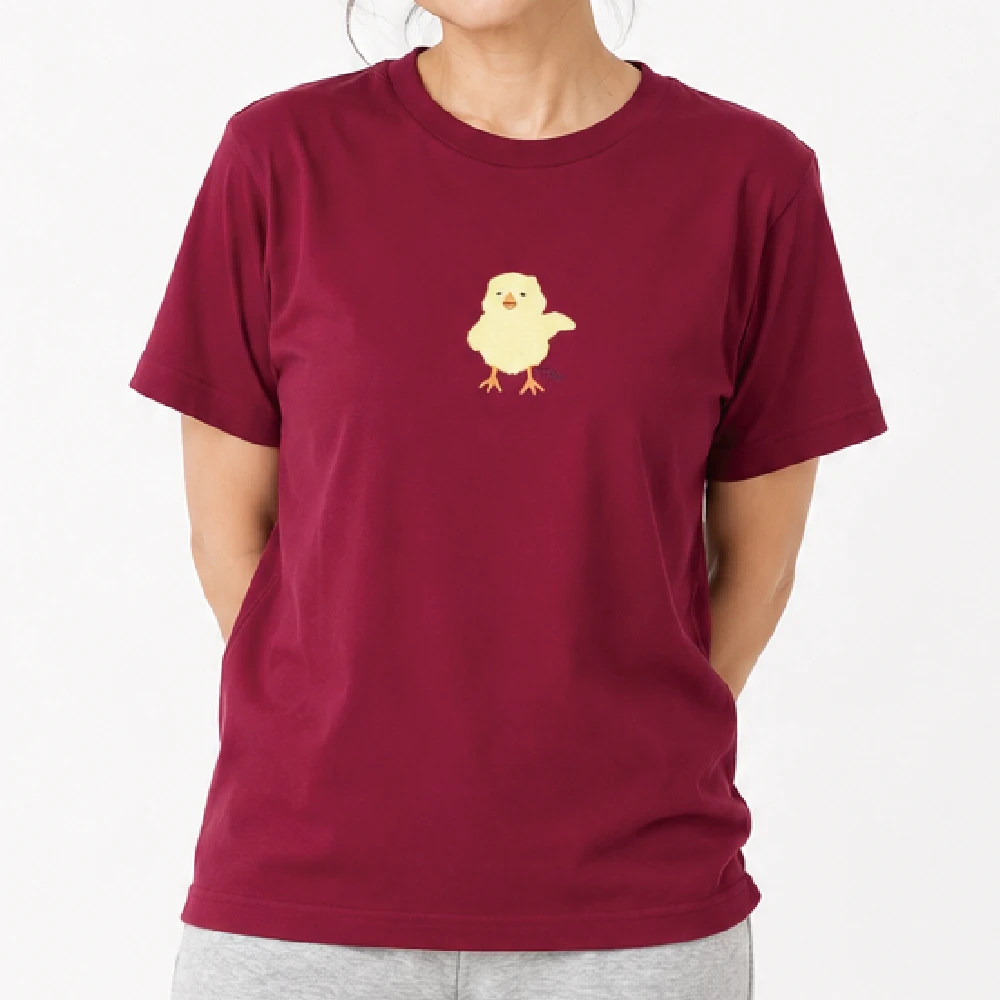 ひよこ：バーガンディ：Tシャツ