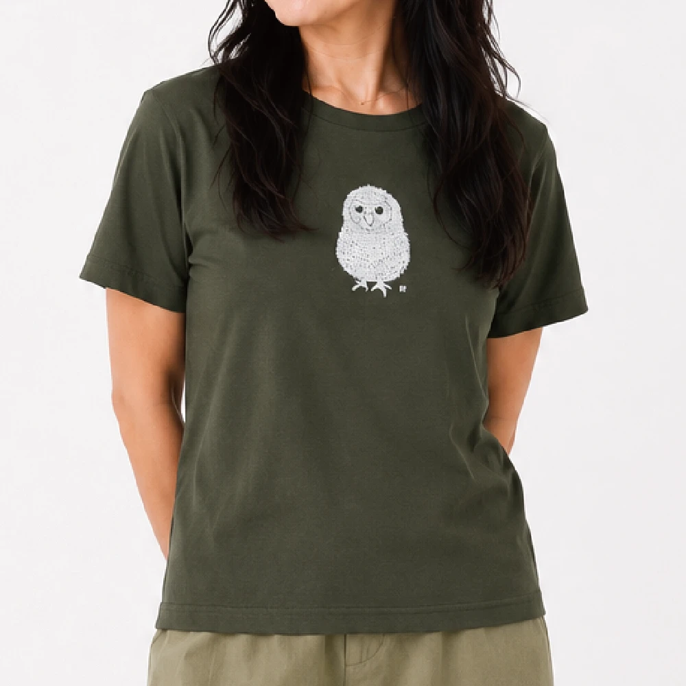 まるいとり：アーミーグリーン：Tシャツ