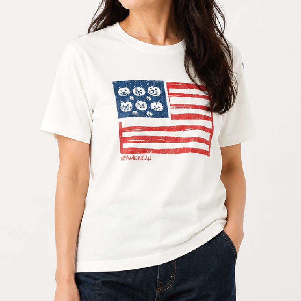 にゃメリカ合衆国：ナチュラル：Tシャツ