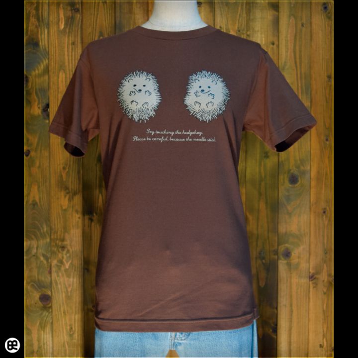 ハリネズミ：ダークブラウン：Tシャツ