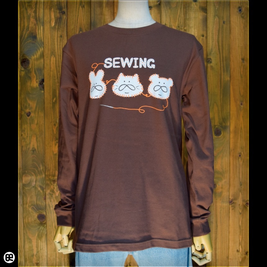 1.6インチリブLST：SEWING：ダークブラウン
