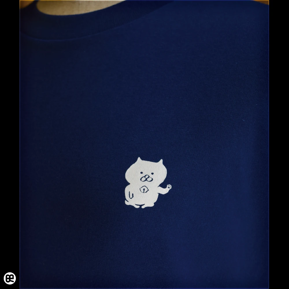 ねこもん：インディゴ：Tシャツ