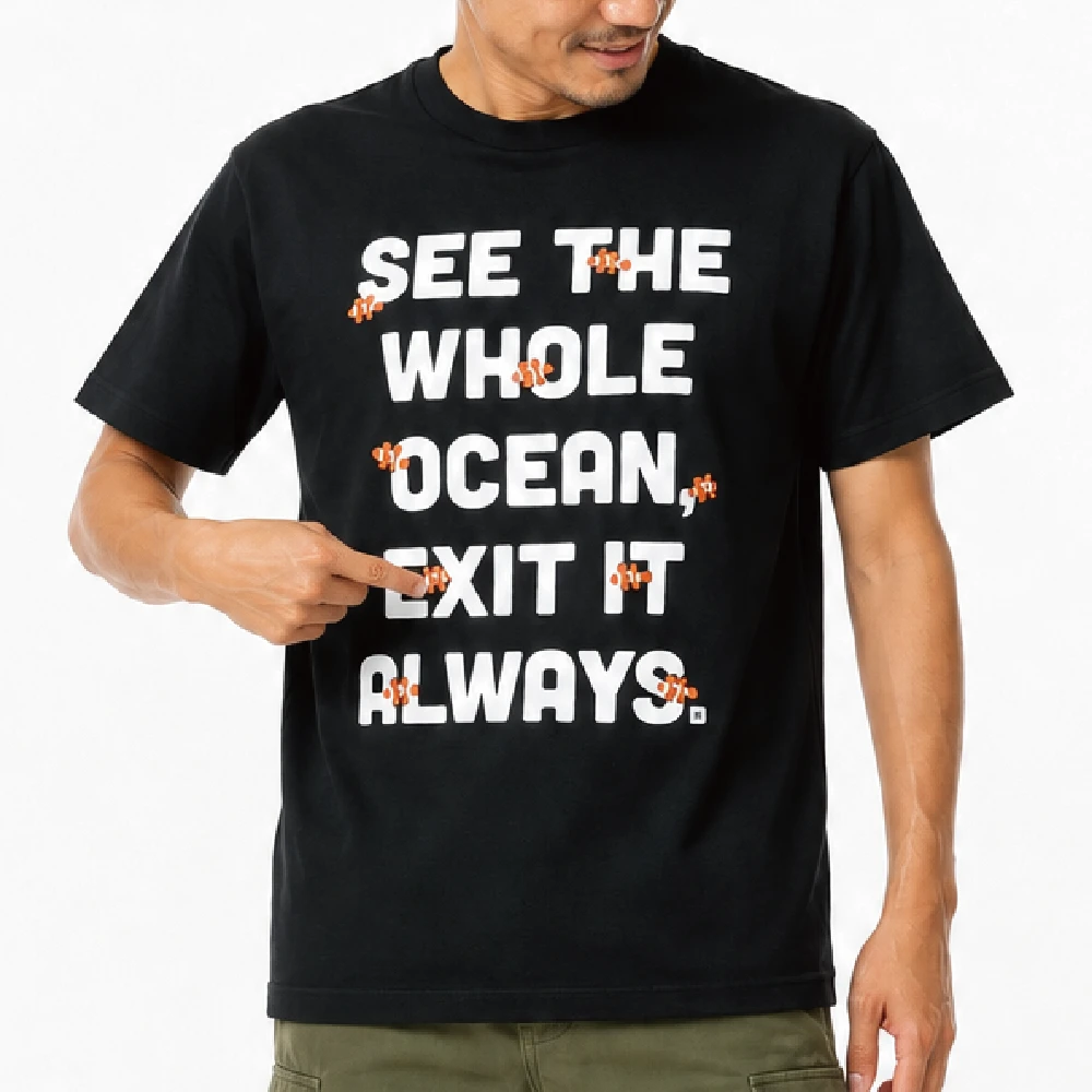 EXIT：ブラック：Tシャツ