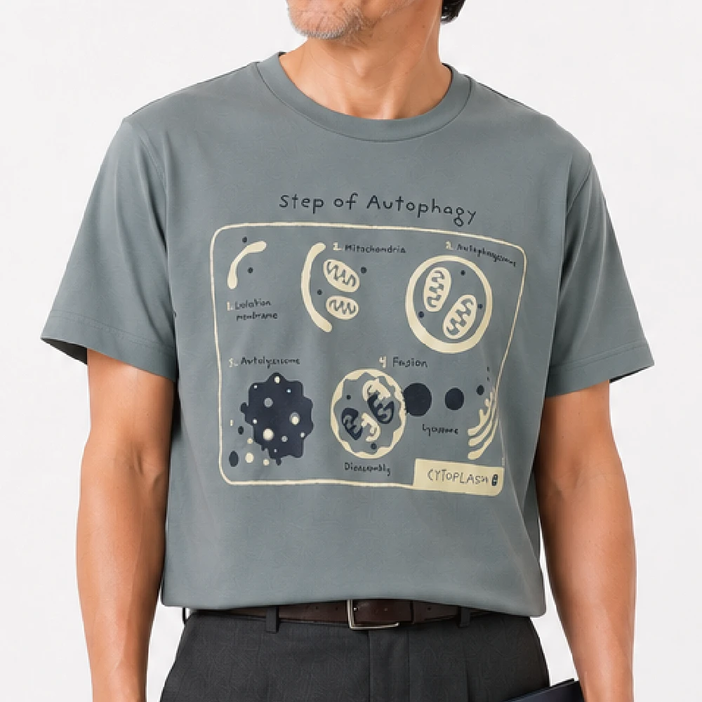 オートファジー：モスグレー：Tシャツ