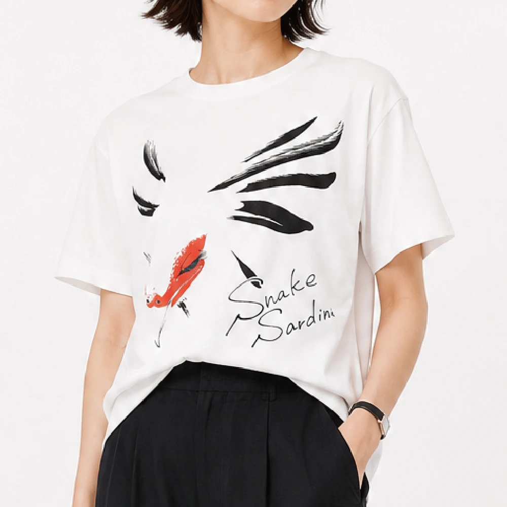 ヘビクイワシ：ホワイト：Tシャツ