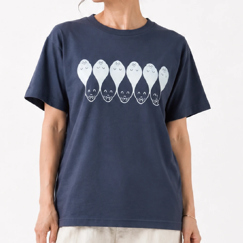 アザラシパターン：デニム：Tシャツ