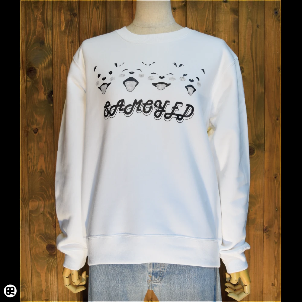 Tシャツ通販ならREDBROS.｜トレーナー：厚手裏起毛サモエド：ホワイト