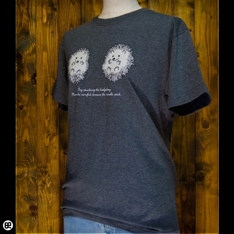Tシャツ通販ならREDBROS.｜ハリネズミ : チャコール：Tシャツ他、大人