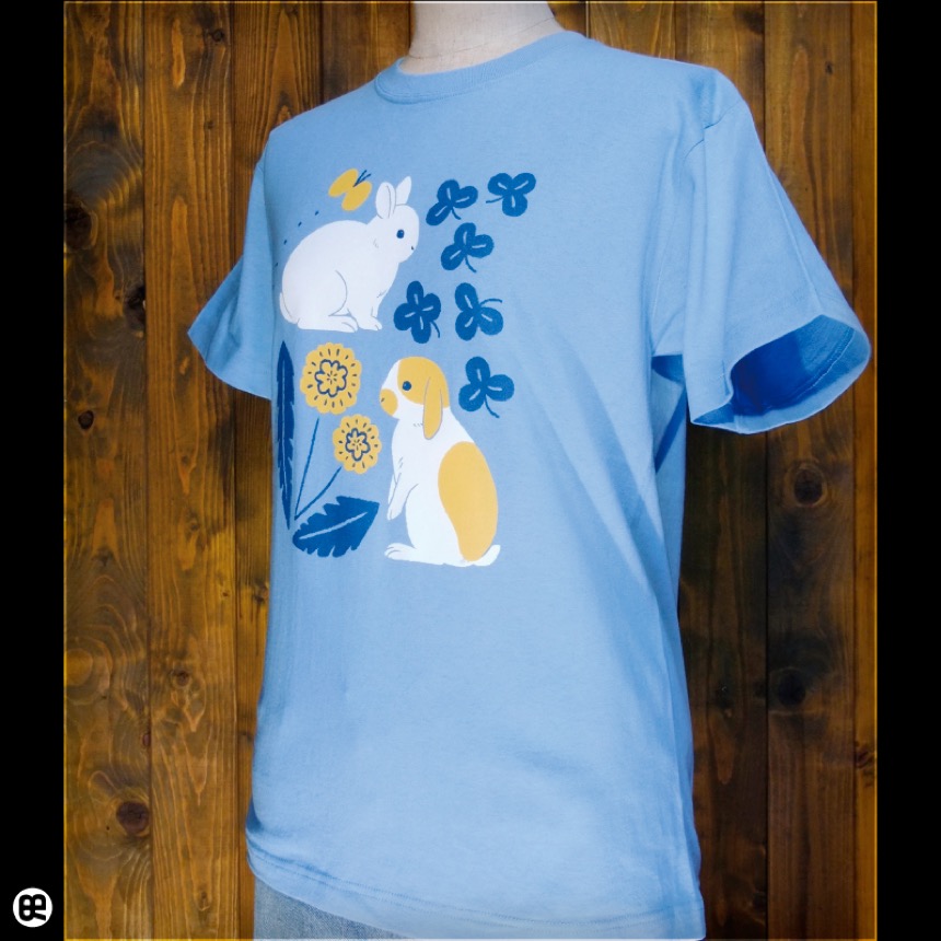 うさぎさん：エアーブルー：TシャツのTシャツ通販【REDBROS.】