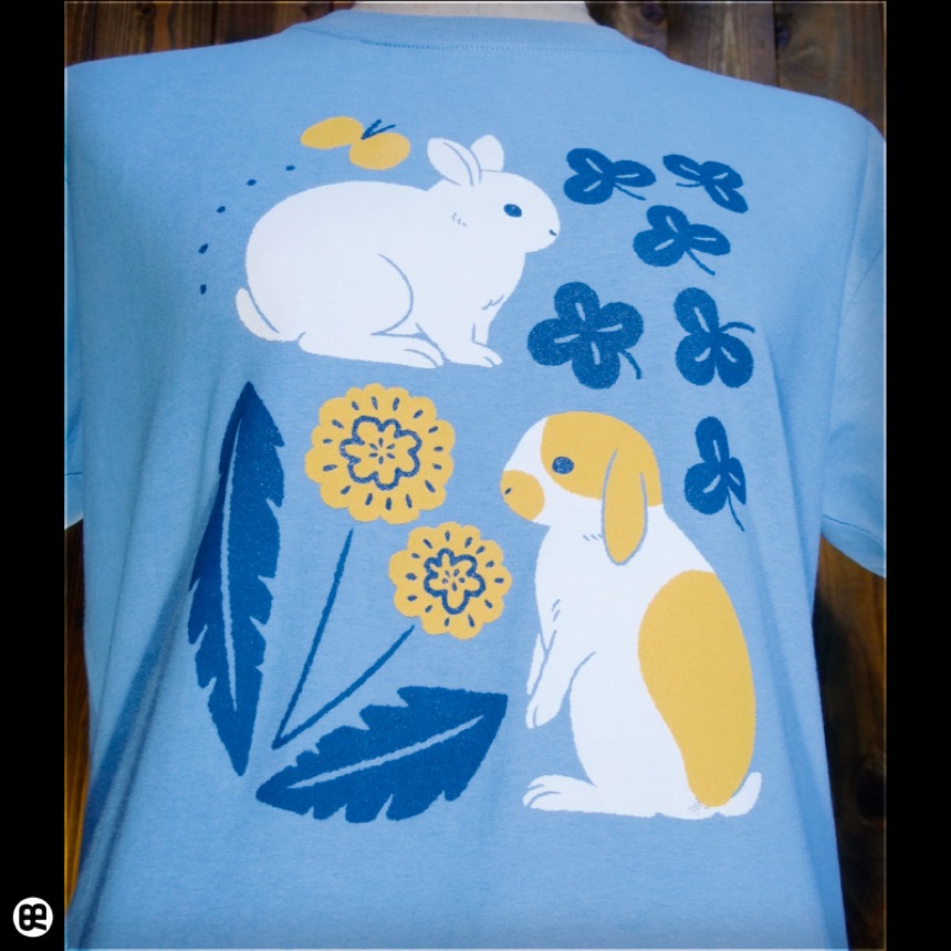 うさぎさん：エアーブルー：TシャツのTシャツ通販【REDBROS.】