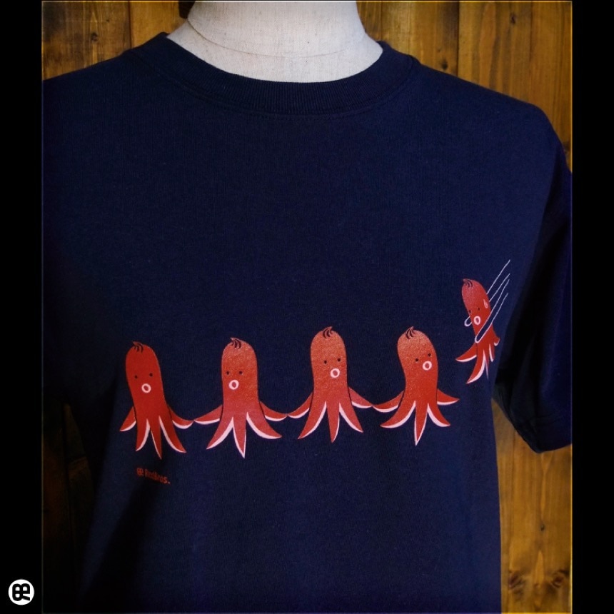 たこさん タコさんウィンナー：ネイビー：TシャツのTシャツ通販【REDBROS.】