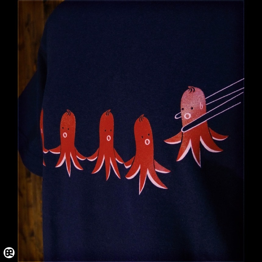 Tシャツ通販ならREDBROS.｜タコさんウィンナー：ネイビー：Tシャツ他