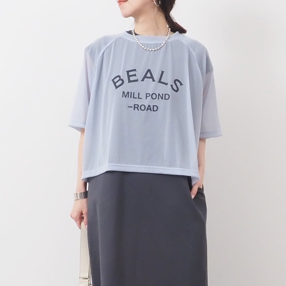 REFRAIN(リフレイン) トリコットンシフォン プリントカットソー 444201