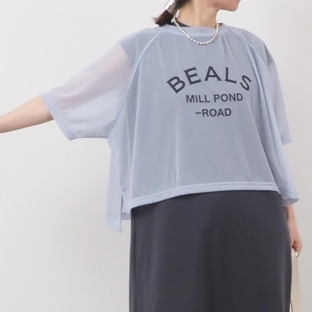 REFRAIN(リフレイン) トリコットンシフォン プリントカットソー 444201