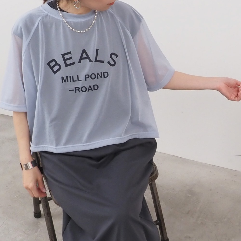 REFRAIN(リフレイン) トリコットンシフォン プリントカットソー 444201