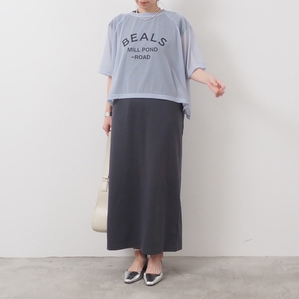 REFRAIN(リフレイン) トリコットンシフォン プリントカットソー 444201